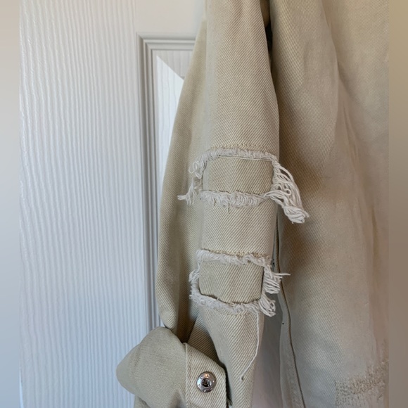 Zara tan distressed work jacket - Picture 3 of 5